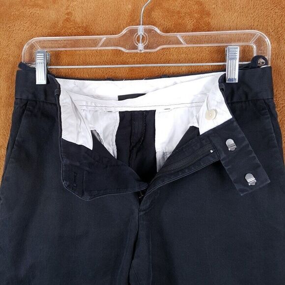 HELMUT LANG Pants Womens Size 2 Black Straight Leg Classic Chino Faded Cotton - Picture 3 of 10